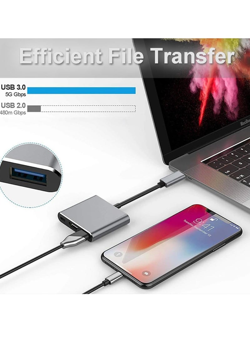 SYOSI - USB C to HDMI Adapter for iPhone Type C to 4K HDMI Adapter with 100W PD USB 3.0 Port Multiport Digital AV Converter for MacBook Pro air iPad Pro air iPhone 15 Tablets Switch and USB-C Devices - Image 1