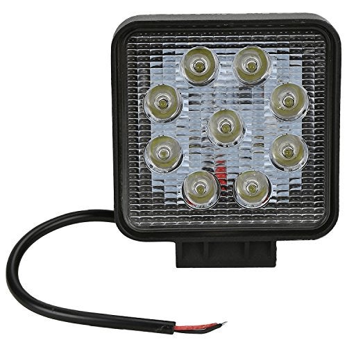 Autofy 9 LED Universal Bike Motorcycle Car Fog Light Work Light Heavy Duty Aluminum All Weather SMD CREE Bar Light for Bikes SUV ATV Cars - with Fitting Inside(27W, White Light, Single Unit) - Image 2