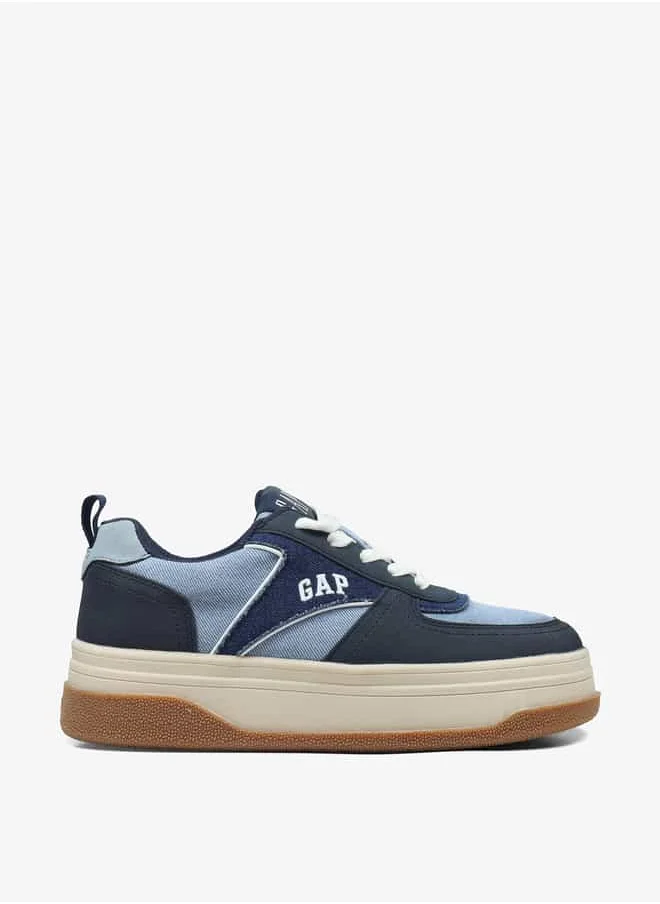 GAP Women's Panelled Low Ankle Sneakers with Lace-Up Closure