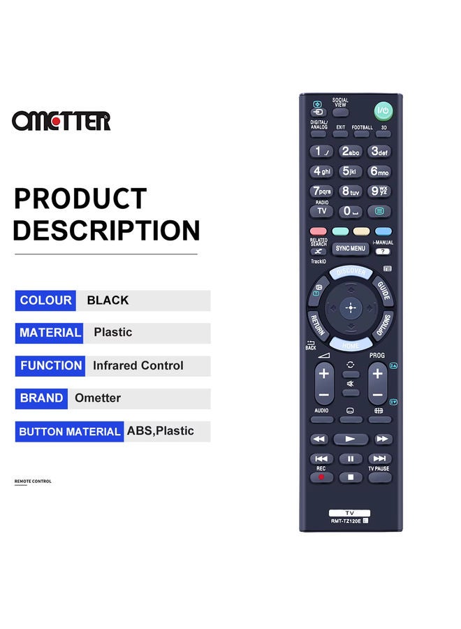 OMETTER جديد RMT-TZ120E RMTTZ120E لجهاز التحكم عن بعد لتلفاز سوني 3D كرة القدم REC KDL-40R473A