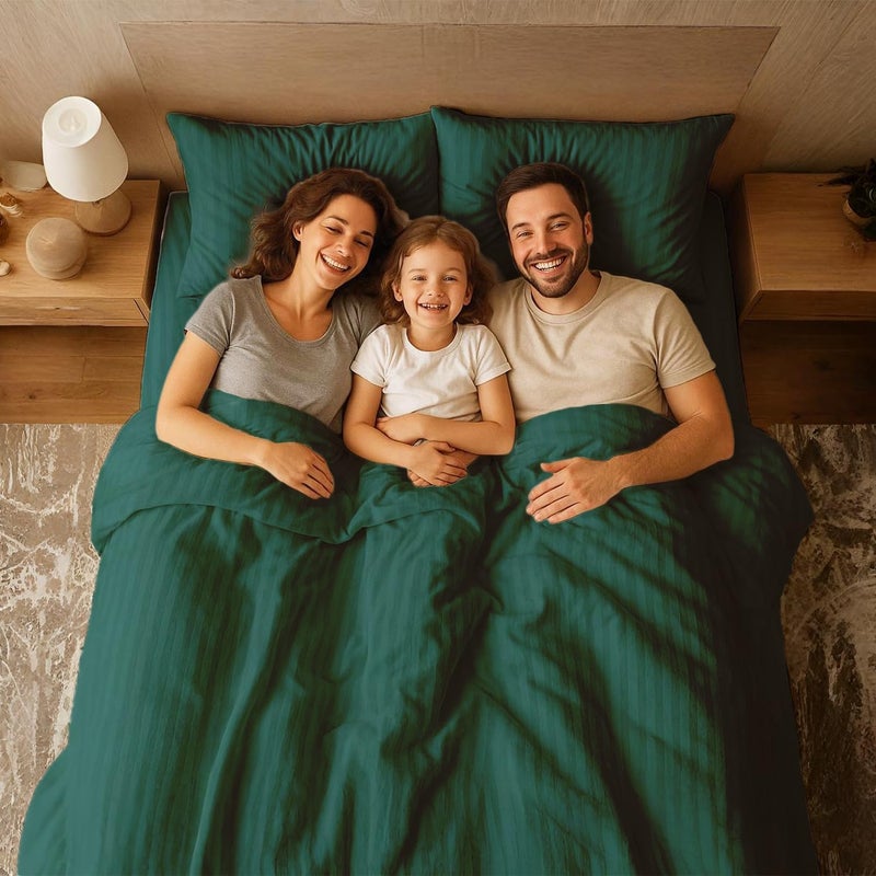 MOONCEE 6Pcs Bed Sheet King Size Set With Duvet Cover 220x240 Microfiber Bed Sheets Bedding Set Includes 1 Fitted Sheet, 1 Quilt Cover & 4 Pillows Cases (Dark Green, 6Pcs Duvet Cover Set- King) - Image 4