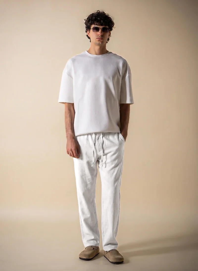 SHAPES RELAXED FIT LINEN BLEND TROUSERS