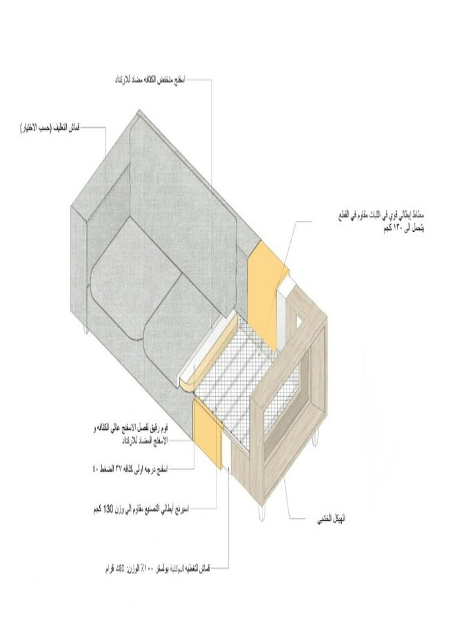 HODGE Corner sofa, size 300x180, camel color, made of durable Swedish wood and Super Soft fabric, Safa Al Madinah - Image 5