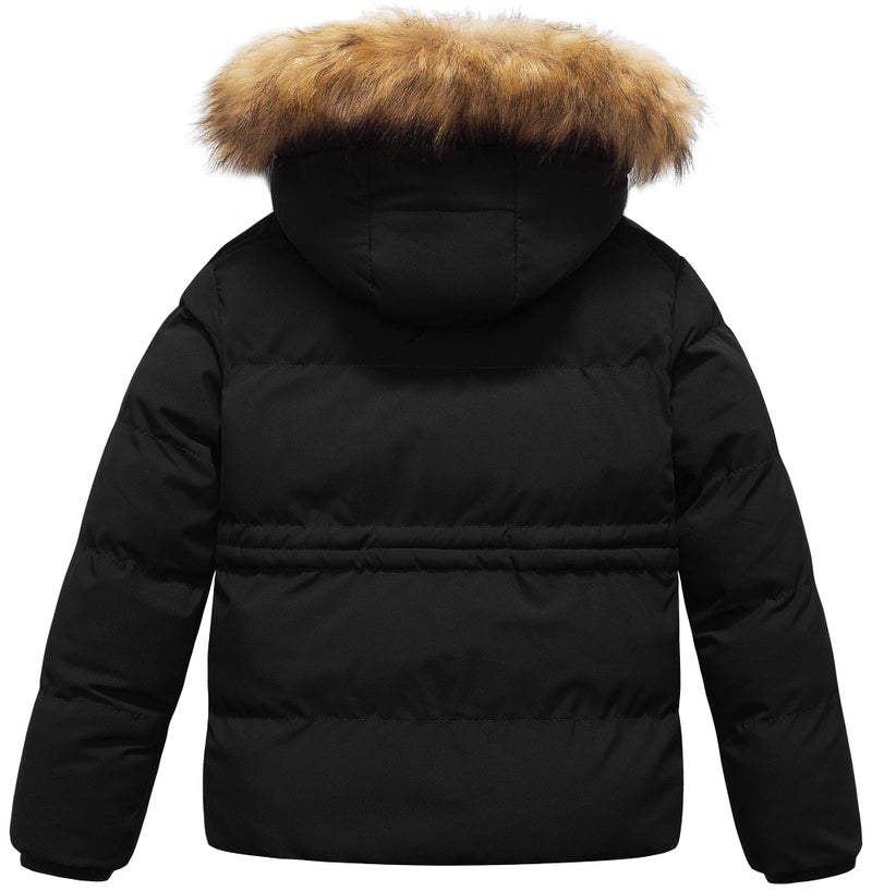 CREATMO US Girl's Winter Coats Heavyweight Down Alternative Insulation Puffer Outerwear Jacket Black 8 - Image 2