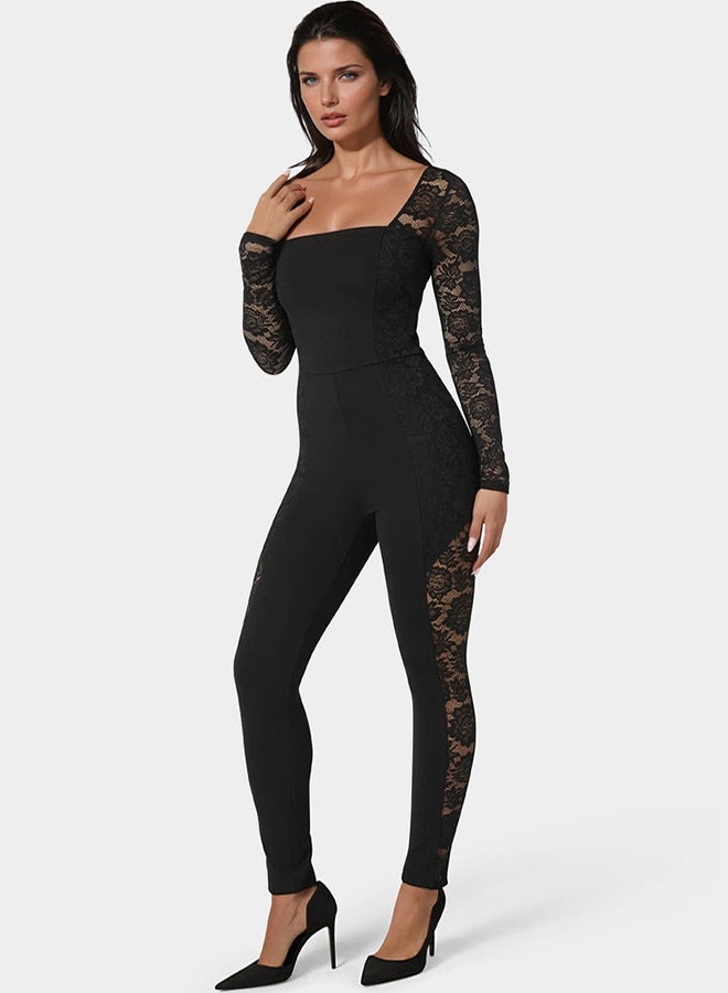 bebe Lace Combo Catsuit  - Image 3