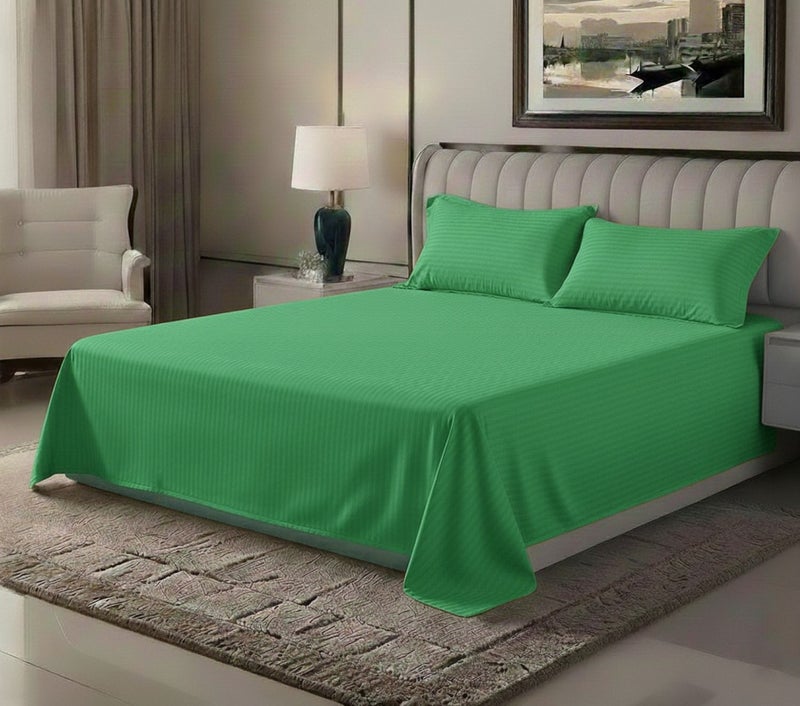 ماكسكون طقم ملاية سرير مايكروفايبر فاخر مكوّن من 3 قطع – ملاية مسطحة مقاس (180×240 سم) مع 2 كيس وسادة (50×75 سم) – ناعم جداً، قابل للتنفس، ومقاوم للتجاعيد – مناسب لأسرة السنجل والتوين – مثالي للاستخدام المنزلي والفندقي - Image 1