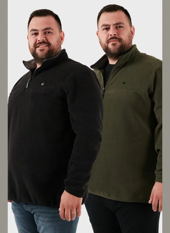 Buratti Buratti Regular Fit Anti-Pilling Plus Size Brushed Cold-Resistant 2-Pack Men's Fleece POLAR 5906001BS2