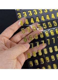 SYOSI Gold Glitter Number Stickers 7 Sheets Self Adhesive Small Numbers Reflective Sticker  for Crafts Scrapbooks and Greeting Cards, Inventory Storage Organizing 9 Types of Numbers 0-9 560 PCS  - Image 2