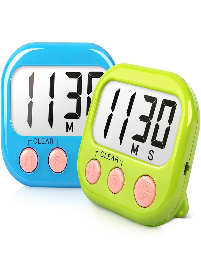 AOUCE Classroom Timers for Teachers Kids Large Magnetic Digital Timer Teacher Supplies 2 Pack-Blue Green - Image 1