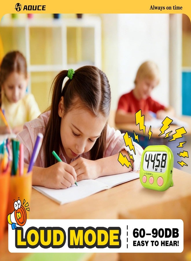 AOUCE Classroom Timers for Teachers Kids Large Magnetic Digital Timer Teacher Supplies 2 Pack-Blue Green - Image 2