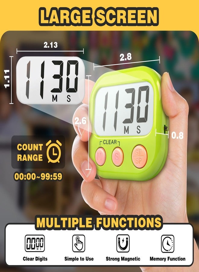 AOUCE Classroom Timers for Teachers Kids Large Magnetic Digital Timer Teacher Supplies 2 Pack-Blue Green - Image 4