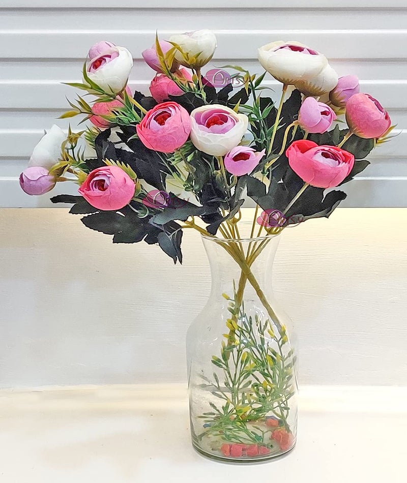 ARTSY Artificial Flowers for Decoration Small Size Rose Bunch Combo (Pack of Two) | VASE NOT Included | - Image 4