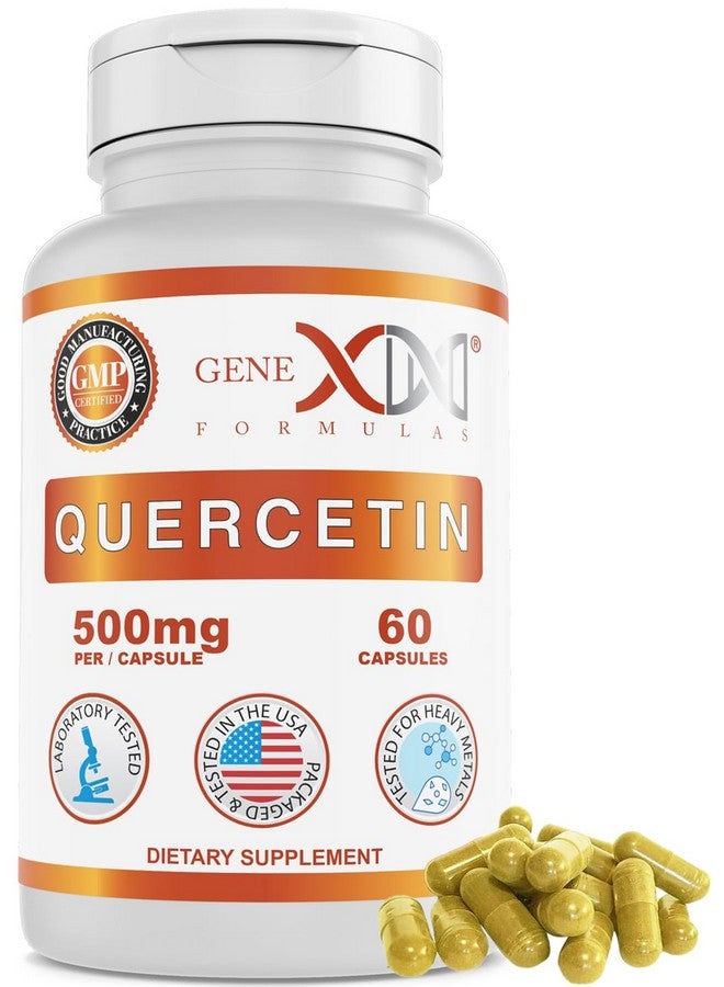 Genex Formulas Quercetin 500mg -60 Capsules for 60 Day Supply - Supplement for Immune Support, Antioxidant and Allergy Protection, Non-GMO, Gluten-Free - Image 1