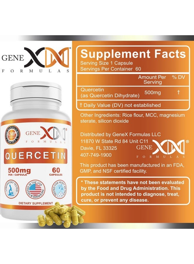 Genex Formulas Quercetin 500mg -60 Capsules for 60 Day Supply - Supplement for Immune Support, Antioxidant and Allergy Protection, Non-GMO, Gluten-Free - Image 3