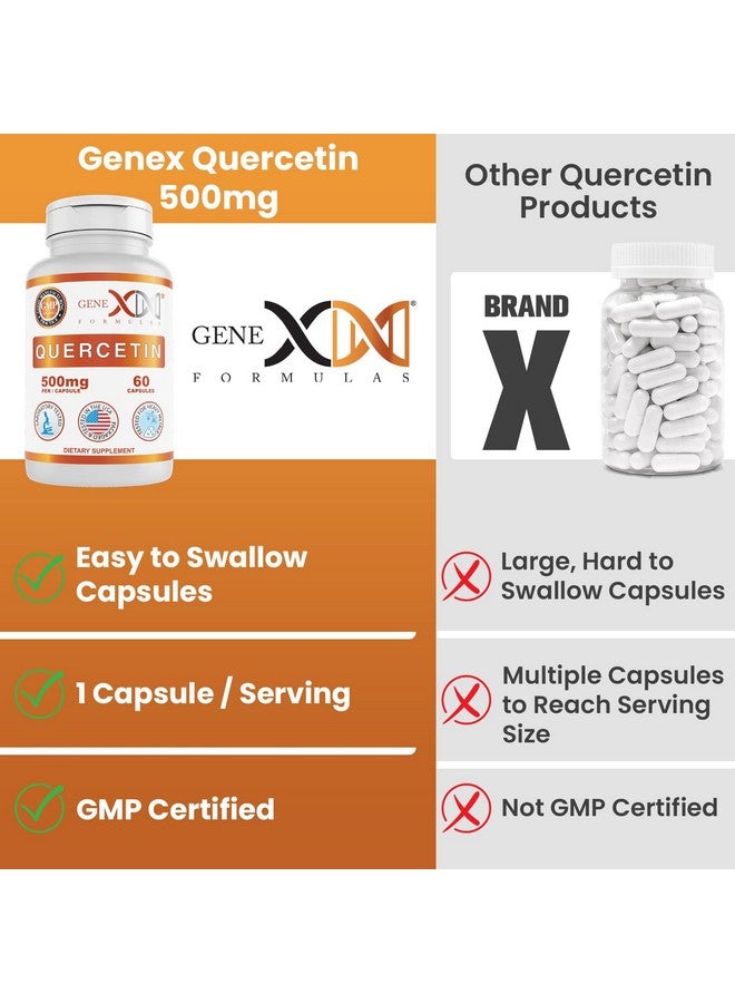 Genex Formulas Quercetin 500mg -60 Capsules for 60 Day Supply - Supplement for Immune Support, Antioxidant and Allergy Protection, Non-GMO, Gluten-Free - Image 5