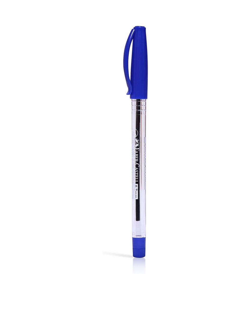 FABER-CASTELL - Faber-Castell 1423 Ball Pen 0.7Mm Blister Of 5Pc Assorted (3 Blue + 1 Black Red) - Image 1