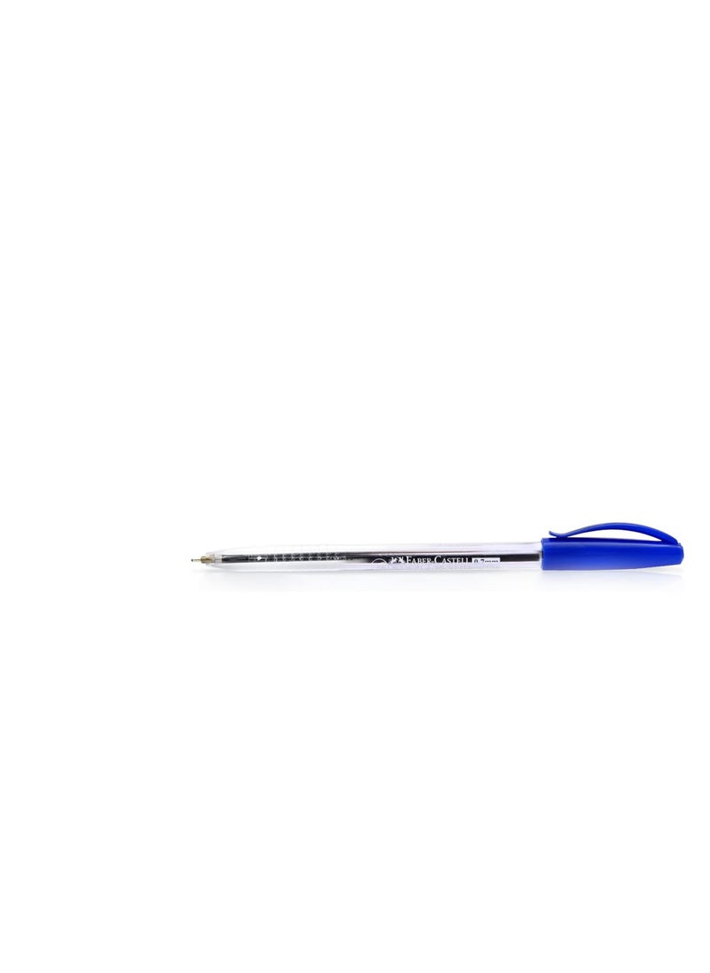 FABER-CASTELL - Faber-Castell 1423 Ball Pen 0.7Mm Blister Of 5Pc Assorted (3 Blue + 1 Black Red) - Image 1