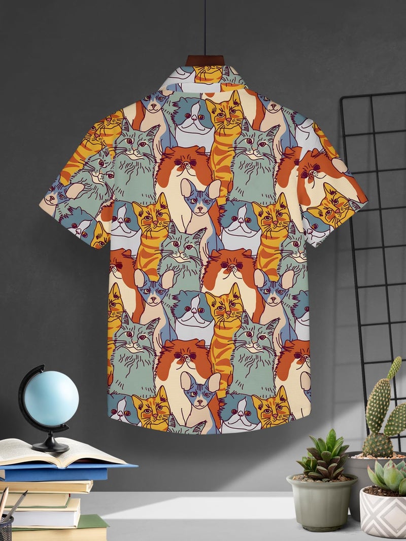 HELLCAT Yellow Trendy Regular Fit Printed Causal Shirt for Boys/Yellow2/3-4 Years - Image 3