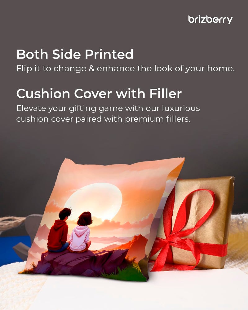 Brizberry® Pillow Cushion Gift, Unique Thoughtful Friendship Day Birthday Diwali Gift for Best Friend Bestie, for him her Boy Girl with Premium Filler Cushion (16 inch x 16 inch) (Design 17) - Image 4