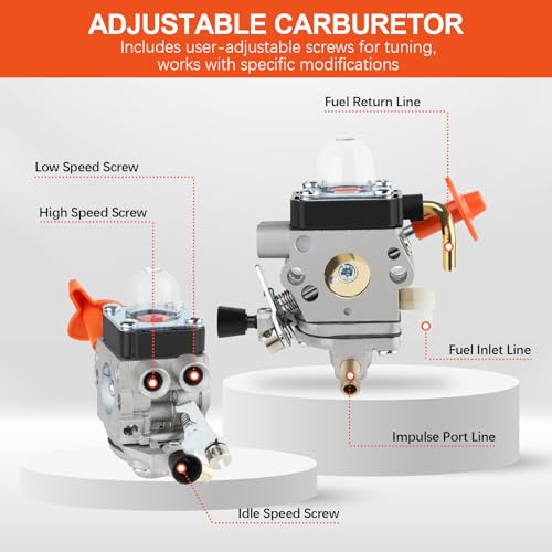 HUZTL FS 90 R Carburetor kit for Stihl FS90R FS90 FS110R FS100 KM90R KM90 FS100RX FS110 KM110R HT100 HT101 Trimmer Weed Eater C1Q-S174 Carb - Image 3