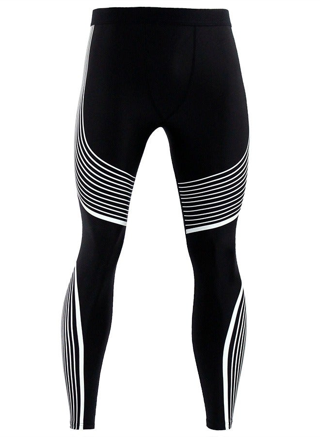 Loquat Men Quick Dry Breathable Sports Pants Black/White  - Image 1