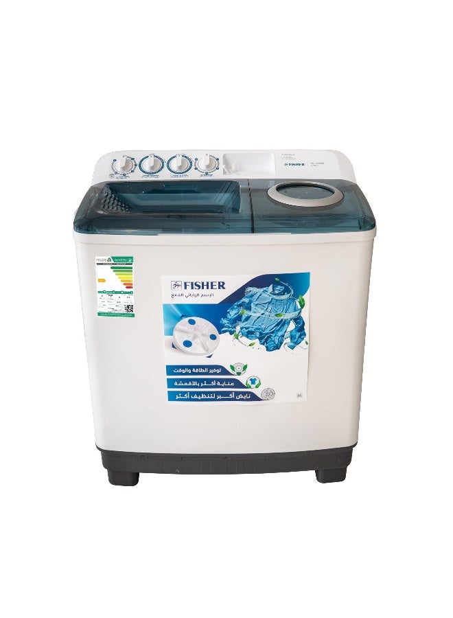 FISHER Twin Tub Washing Machine 12 Kg Plastic Body White - Image 1