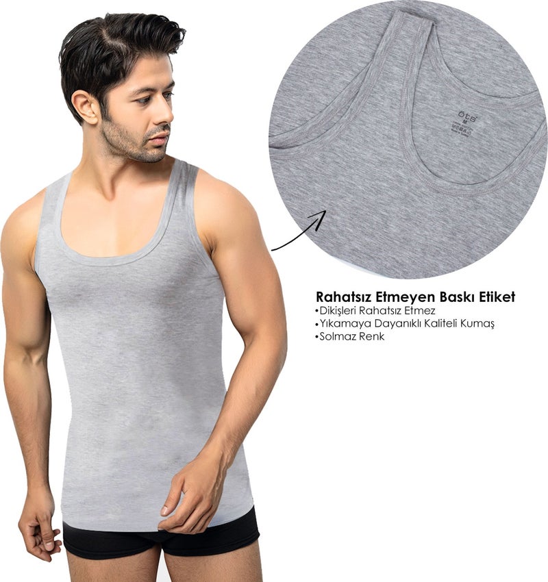 TS Men's 100% Cotton Undershirt 5-Piece Set, Comfortable Fit, Black Premium Special Box, Underwear, Underwear - Image 3