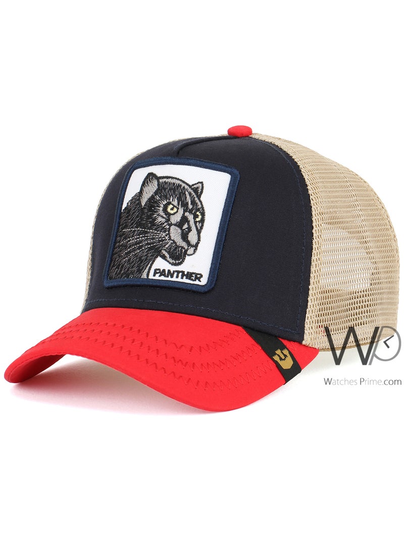 Goorin Bros Goorin Bros Panther Trucker Mesh Cap Navy Blue-Red Color Cotton Hat For Men  - Image 1