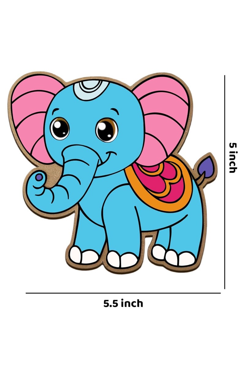 Webby Wooden Baby Elephant Paint Kit, DIY Arts and Crafts for Kids | Color Painting Kit | Wooden Craft | Birthday Return Gift | Activity Kit for Kids - Image 5