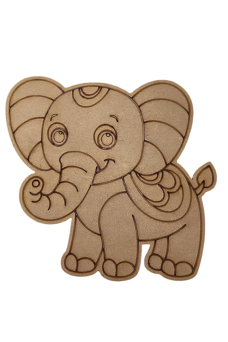 Webby Wooden Baby Elephant Paint Kit, DIY Arts and Crafts for Kids | Color Painting Kit | Wooden Craft | Birthday Return Gift | Activity Kit for Kids - Image 3