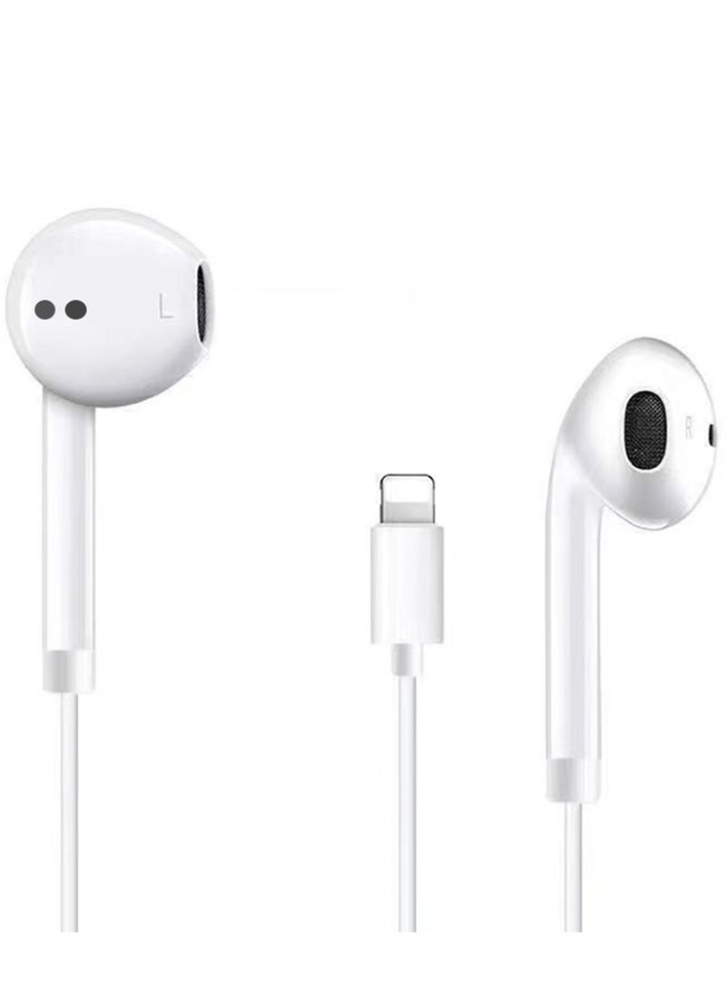 CoomBe - Lightning Wired Earphones White - Image 1