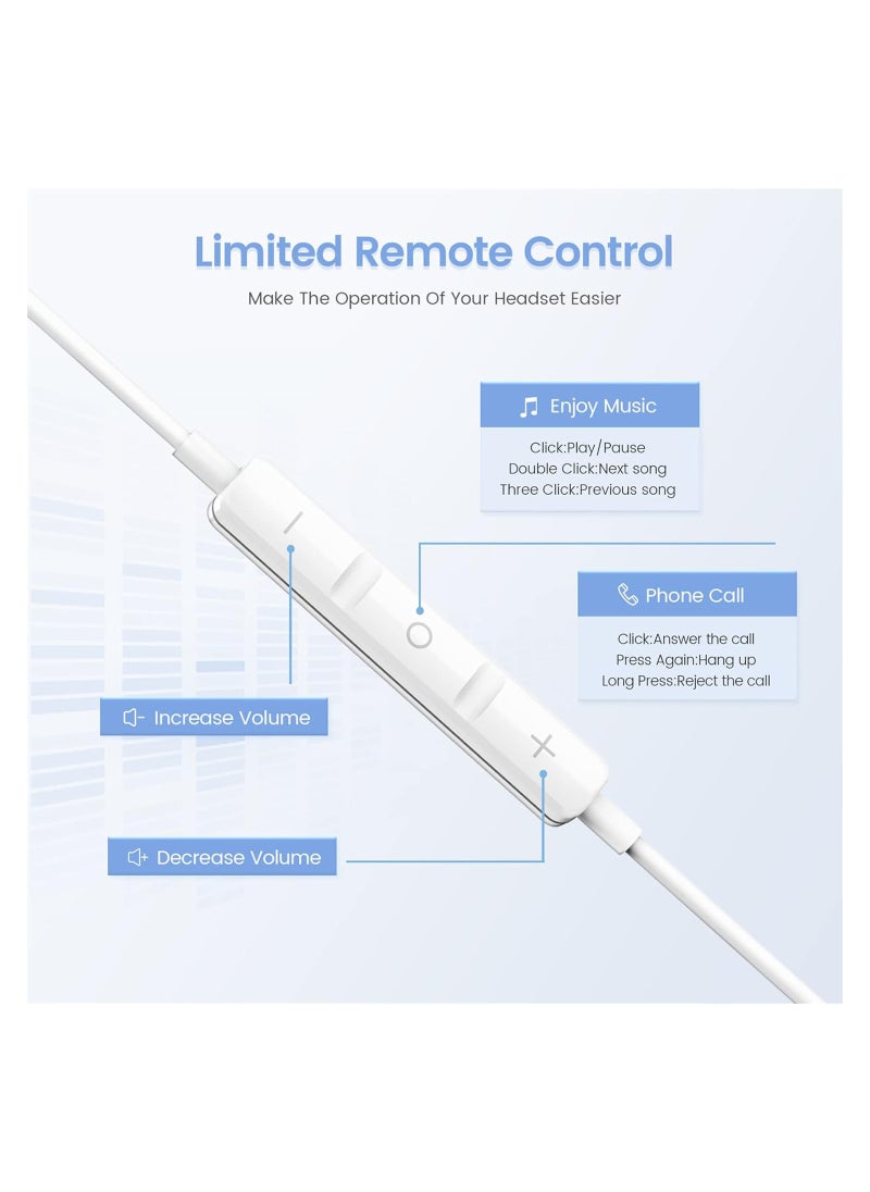 CoomBe - Lightning Wired Earphones White - Image 1
