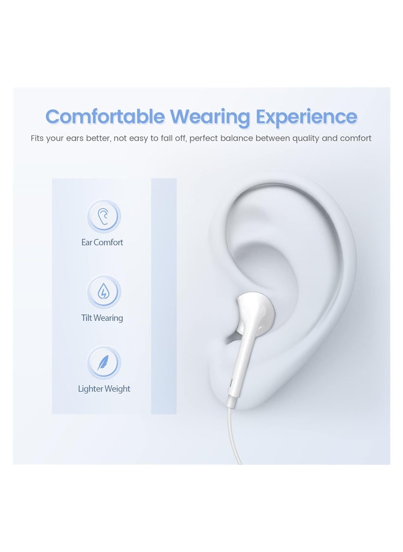 CoomBe - Lightning Wired Earphones White - Image 1