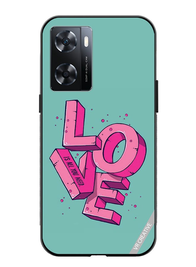 VR CREATIVE Protective Case Cover For Oppo A57/A77s Love Is All You Need Design Multicolour - Image 1