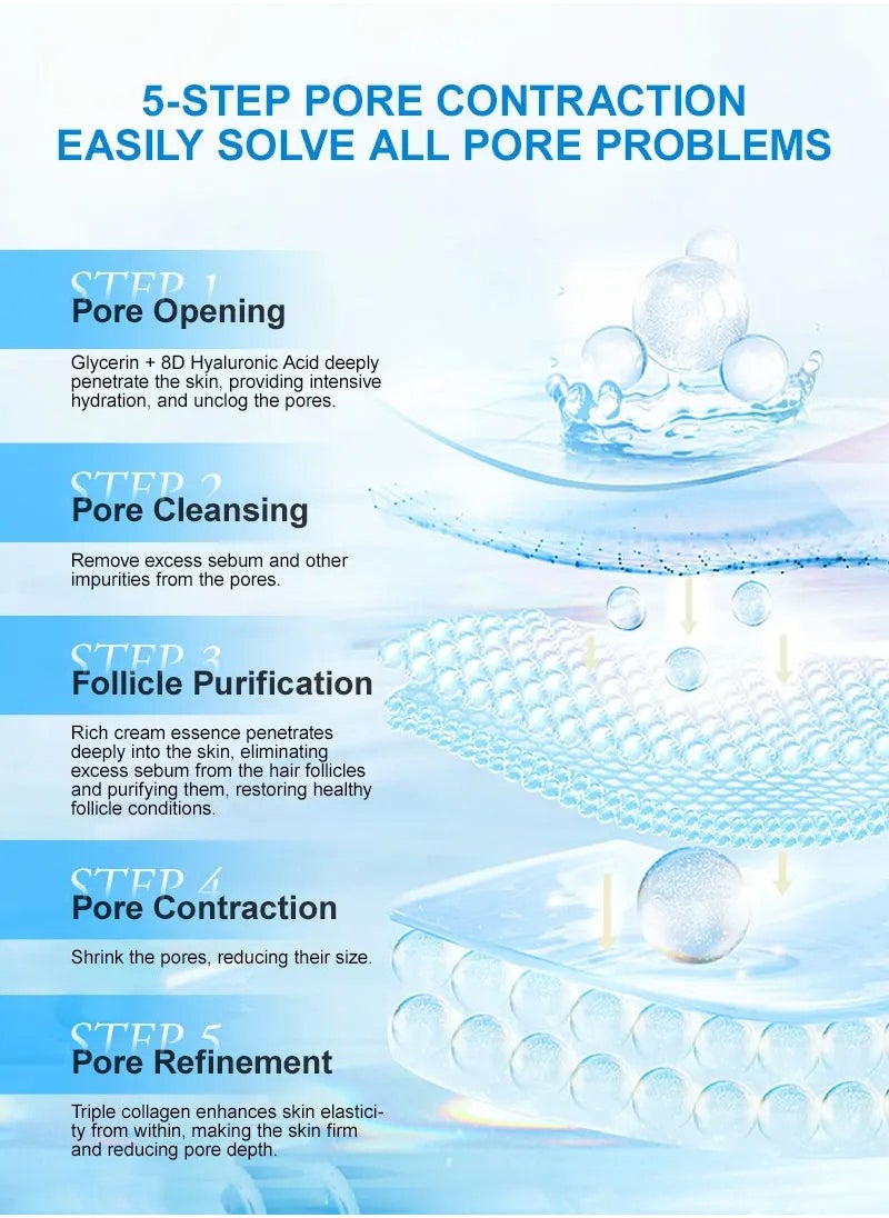 JoyPretty - 8d Hyaluronic Acid Pore Shrinking Face Cream,  Deep Hydration Foundation Face Serum,  Fast Absorbing Facial Moisturizing Smooth Cream Quick Elimination Large Pores Remove Black Heads - Image 1