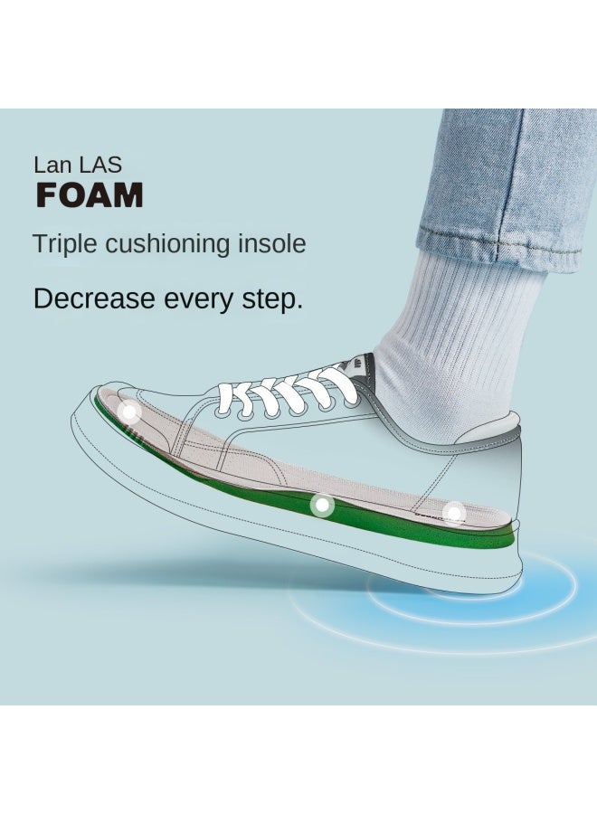 Soft Cushion Height Increase】cloud Shoes, Thick Sole Low-top Canvas Sneakers, Comfortable Casual Versatile White Shoes - Image 3