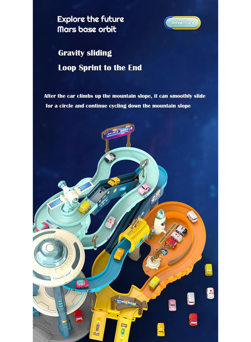 Arabest Children's Parking Lot, Car Building, Electric Break-in Light Toy Rail Car - Image 2