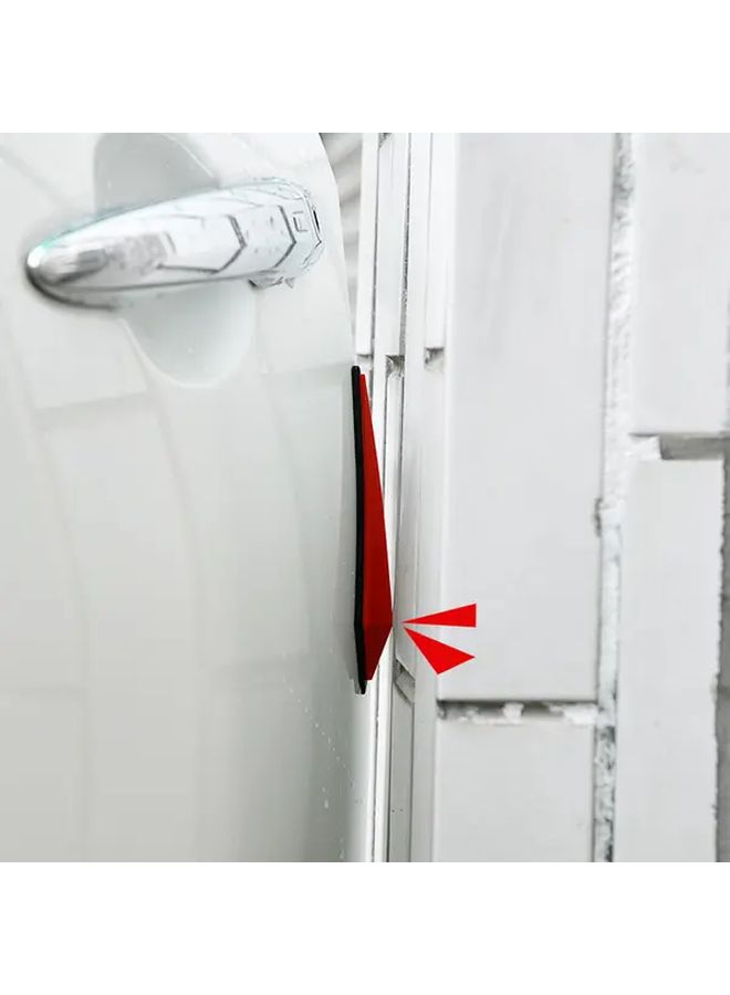 Red 4Pcs Car Door Protectors 3D Sticker Bumper Guard For Garage Wall Safety Parking - Image 5