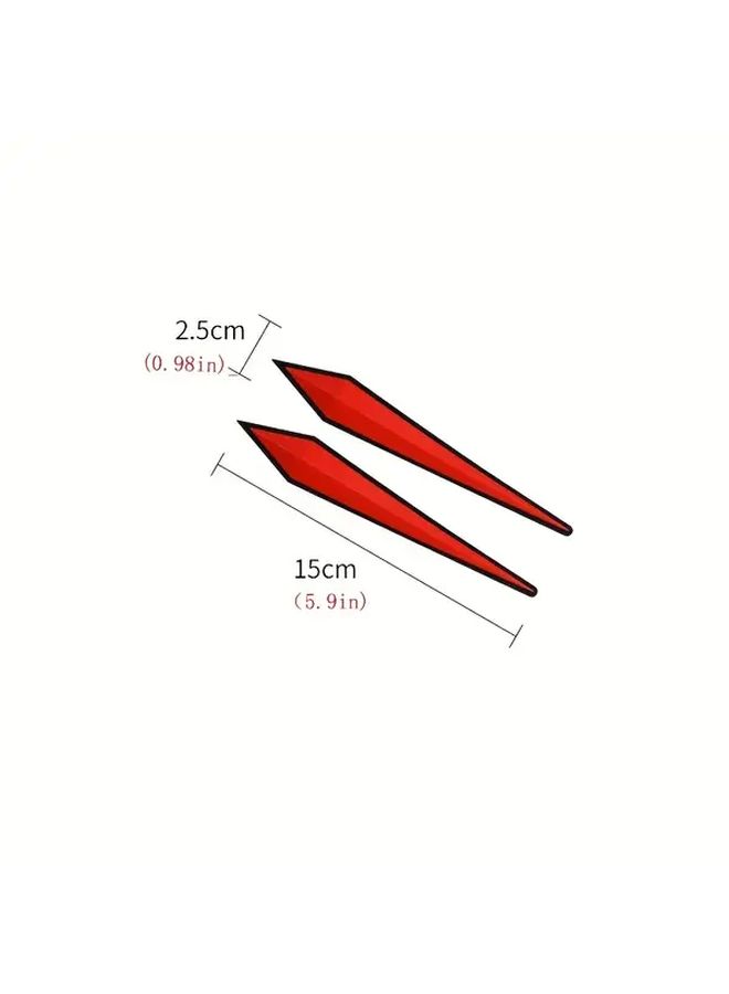 Red 4Pcs Car Door Protectors 3D Sticker Bumper Guard For Garage Wall Safety Parking - Image 2