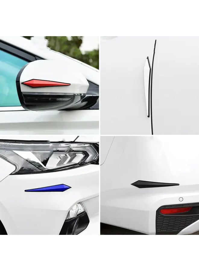 Red 4Pcs Car Door Protectors 3D Sticker Bumper Guard For Garage Wall Safety Parking - Image 3