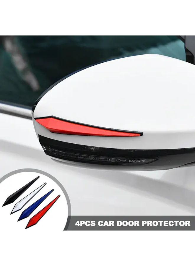 Red 4Pcs Car Door Protectors 3D Sticker Bumper Guard For Garage Wall Safety Parking - Image 1
