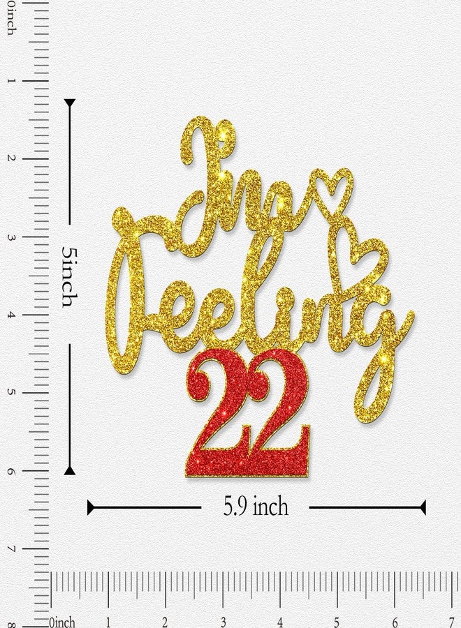 WeBenison I'm Feeling 22 Cake Topper Happy 22nd Birthday Cake Supplies 22 Years Old Birthday Party Decorations Gold Glitter - Image 2