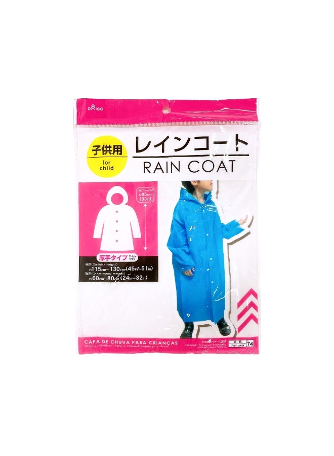DAISO White Kids Unisex Rain Coat - Lightweight Waterproof Rainwear for Toddlers, Ages 1–5 Years, Blue - Image 1