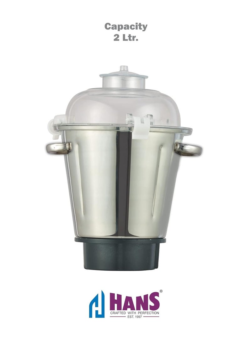 هانس HANS Dominar X Pro 2000 Watts 2.8 HP Commercial Mixer Grinder With 2 Jar Heavy Duty Black Grey - Image 2