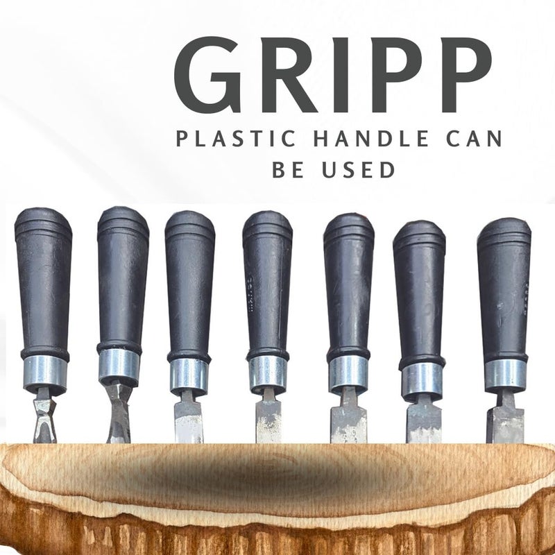 THS 7PCS 6 150MM WITH HANDLE Wood Carving Tools Wood Chisel Tool Set Wood Carving Chisel Set Wood Carving Hand Chisel Tool Carving Tools Woodworking Professional Lathe Gouges Tool - Image 3