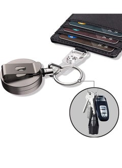 Generic Duty Metal Retractable Badge Holder Reel with Belt Clip Key Ring, Waterproof Vertical Clear ID Card Holder and PU Leather Badge Holder  - Image 3