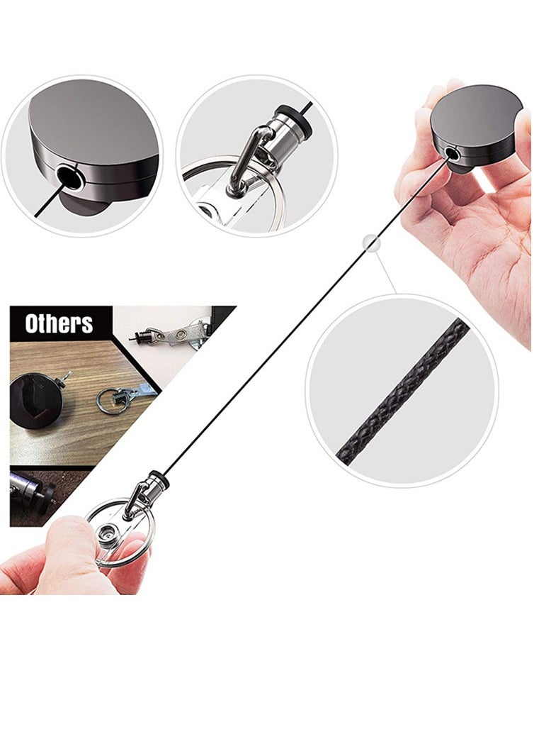 Generic - Duty Metal Retractable Badge Holder Reel with Belt Clip Key Ring, Waterproof Vertical Clear ID Card Holder and PU Leather Badge Holder - Image 1