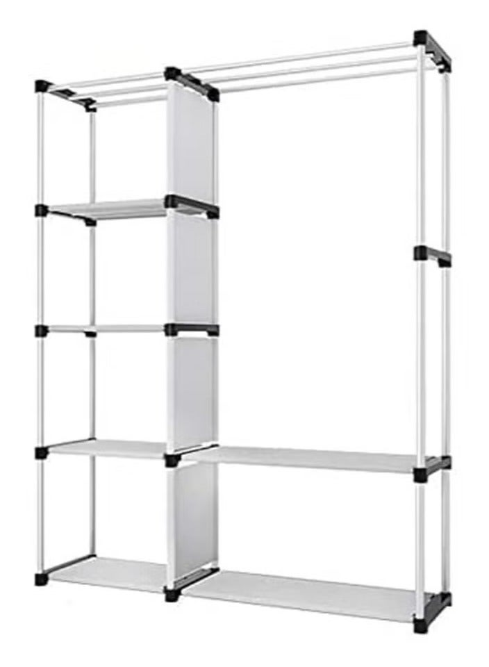 Raxoom Portable Clothing Wardrobe Cabinet Fabric Cover and Household Items Storage Wardrobe 175 x 45 x 110cm (Cyan) - Image 4