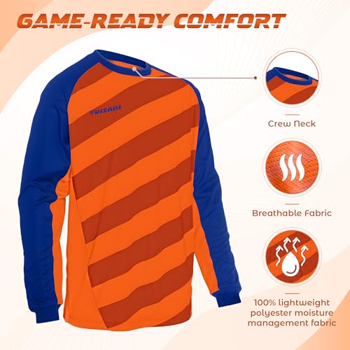 Vizari Padova Goalkeeper Jersey, Orange/Royal, Youth Large - Image 2