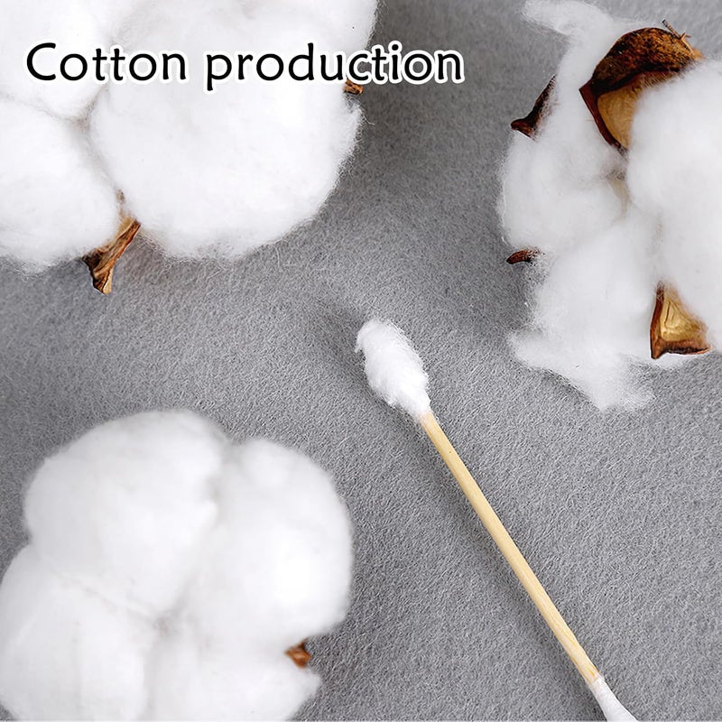 TAOKEY 500 Count Cotton Swabs Double-Tipped Round & Pointed Tips Cotton Wooden Sticks in Storage Box for Ear Cleaning Makeup Personal Care Cleaning Daily Use - Image 3